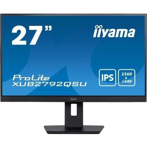 Buy with crypto PC screen - IIYAMA XUB2792QSU -B5 - 27 WQHD - IPS DAL - 5 ms - 75Hz - HDMI / DISPLAYPORT / DVI-2