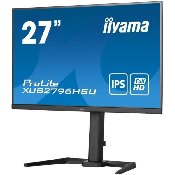 Buy with crypto PC screen - IIYAMA XUB2796HSU -B5 - 27 FHD - IPS slab - 1 ms - 75Hz - HDMI / DISPLAYPORT / USB - Adjustable foot height-3