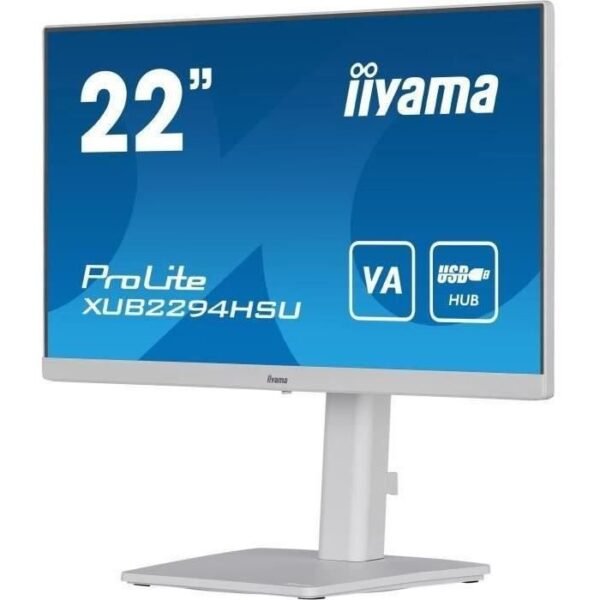 Buy with crypto PC screen - IIyama prolite xub22294hsu -w2 - 21.5 FHD - VA slab - 1 ms - 75Hz - HDMI / Displayport / USB - Foot adjustable in height-2