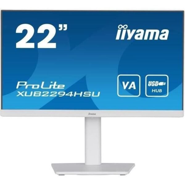 Buy with crypto PC screen - IIyama prolite xub22294hsu -w2 - 21.5 FHD - VA slab - 1 ms - 75Hz - HDMI / Displayport / USB - Foot adjustable in height-1