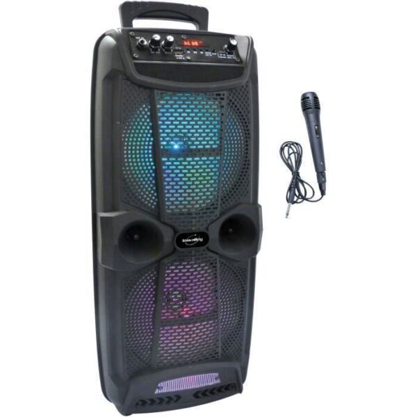 Buy with crypto INOVALLEY KA20 Bluetooth luminous karaoke speaker - 800W - USB/Micro SD/AUX-IN/DC port-1