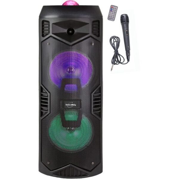 Buy with crypto INOVALLEY KA112BOWL - 600W Bluetooth light speaker - Karaoke function - 2 Speakers - LED kaleidoscope ball - USB port-1