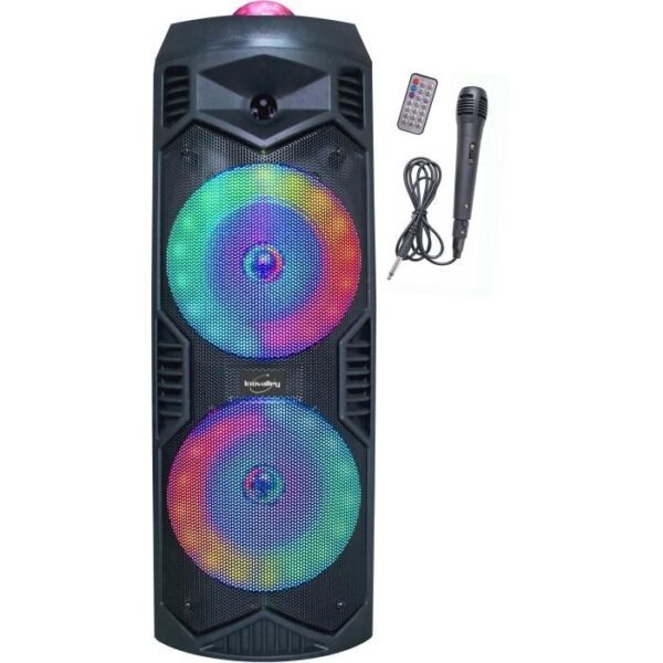 Buy with crypto INOVALLEY KA113XXL - 700W Bluetooth light speaker - Karaoke function - 2 Speakers - LED kaleidoscope ball - USB port-1