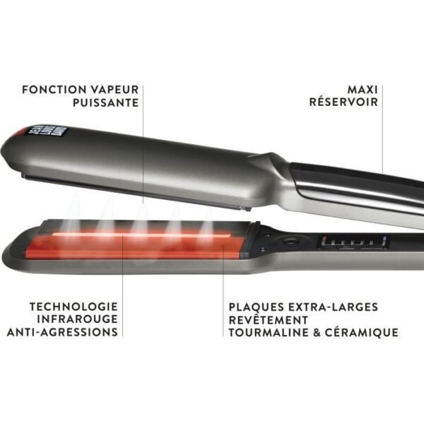 Buy with crypto JEAN LOUIS DAVID 39968 Infrared & Steam Straightener STEAM PROTECT - 235 ° C max - 50W - 2 years warranty-2