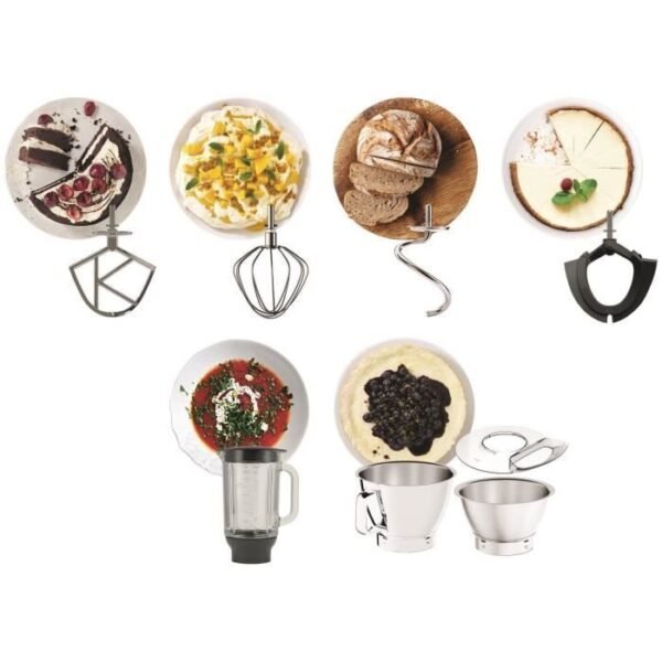 Buy with crypto Kenwood KVC85.124.SI - Titanium chef Baker Pastry Chef - 2 stainless steel bowls 3.5L and 5L - Integrated 6kg balance - Blender 1.8L - 1200W-3