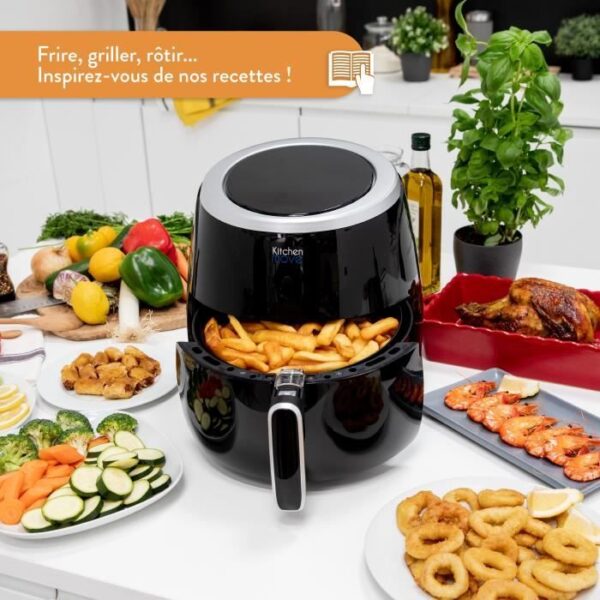 Buy with crypto Kitchen Move Storm - Electric Warm Air Fryer 6.4L - 2000W - Quick Cooking LCD Multifunction touching - 8 programs-2