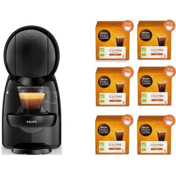 Buy with crypto Krups yy4511fd nescafé dolce gusto piccolo xs coffee machine + 6 boxes of organic capsules