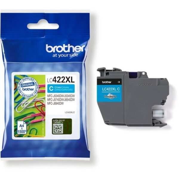 Buy with crypto Cartridge LC422XLC - BROTHER - Cyan - 1500p - For Business Smart MFC-J5340DW