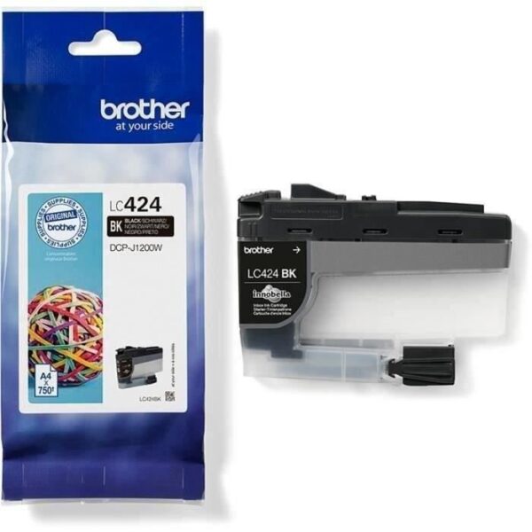 Buy with crypto LC424BK Ink Cartridge - BROTHER - 750 page High Yield Black - For DCP-J1200W-1