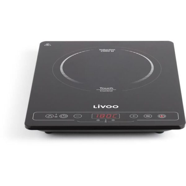 Buy with crypto Livoo Doc235 Simple induction plate - 22cm - from 60 ° to 240 ° - Black-2