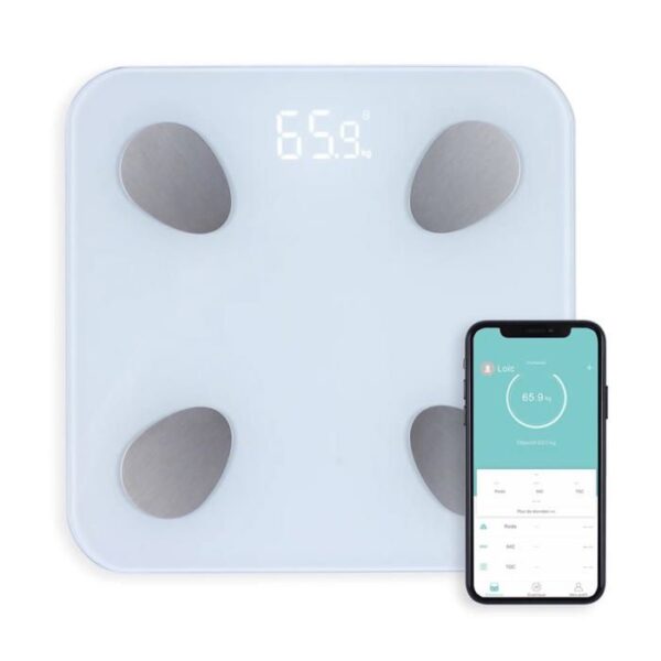 Buy with crypto LIVOO DOM428 - Connected bathroom scale - 13 indicators - Tempered glass plate - Weigh up to 180 kg-3