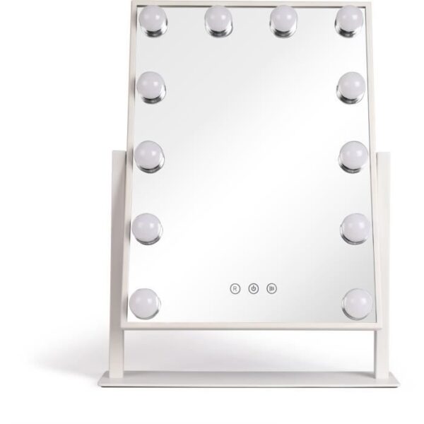 Buy with crypto Livoo dos182 - Hollywood Makeup Mirror 36 x 47cm - Rectangular light mirror - 3 lights - 12 LEDs-2