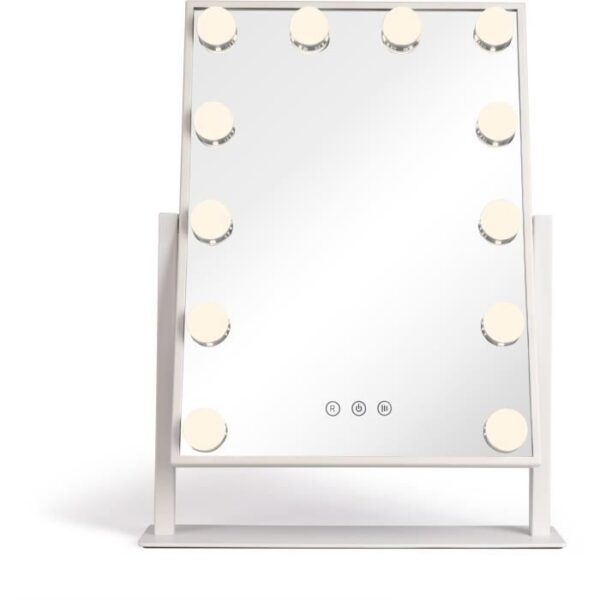 Buy with crypto Livoo dos182 - Hollywood Makeup Mirror 36 x 47cm - Rectangular light mirror - 3 lights - 12 LEDs-1