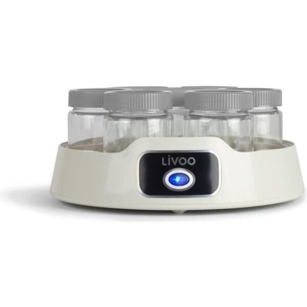 Buy with crypto Livoo - yogurtiere - dop180g - 14 glass jars with screw lid - capacity per pot: 170ml-1