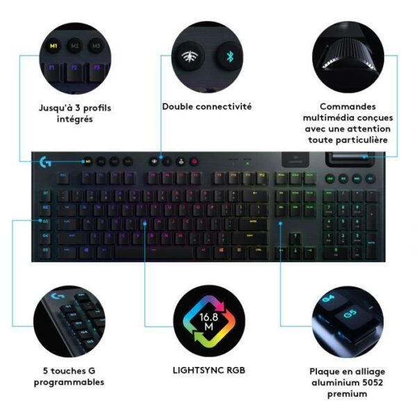 Buy with crypto Mechanical Gaming Keyboard - LOGITECH G - G915 LIGHTSPEED - GL TACTILE SWITCH)-6