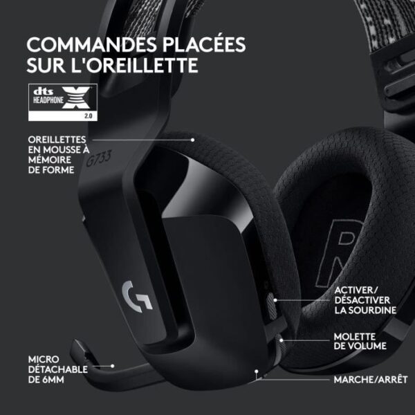 Buy with crypto Gaming Headphones - Wireless - LOGITECH G - G733 LIGHTSPEED - Black-5