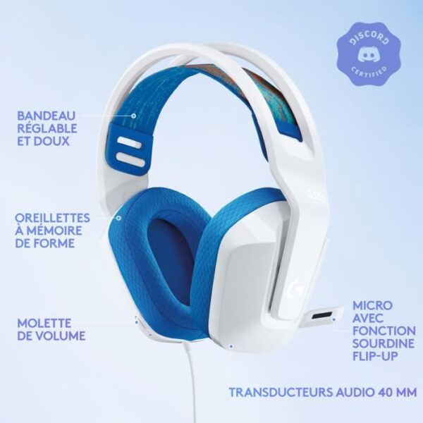 Buy with crypto GAMING Headphones - Lightweight - LOGITECH G - G335 WIRED - WHITE - Discord Certified)-6