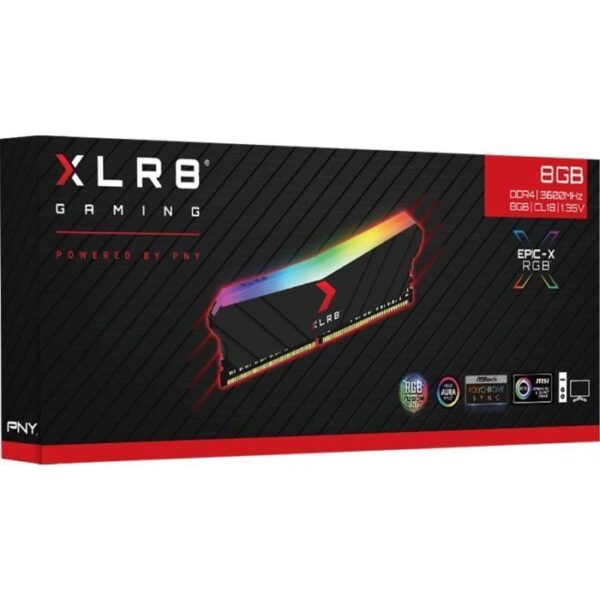 Buy with crypto RAM Memory - PNY - XLR8 Gaming EPIC-X RGB DIMM DDR4 3600MHz 1X8GB - (MD8GD4360018XRGB)-5