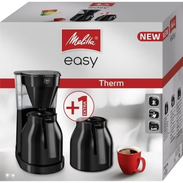 Buy with crypto Melitta Easy Therm II - 1l filter coffee maker - 1050 W + 2nd pourse - Black-2