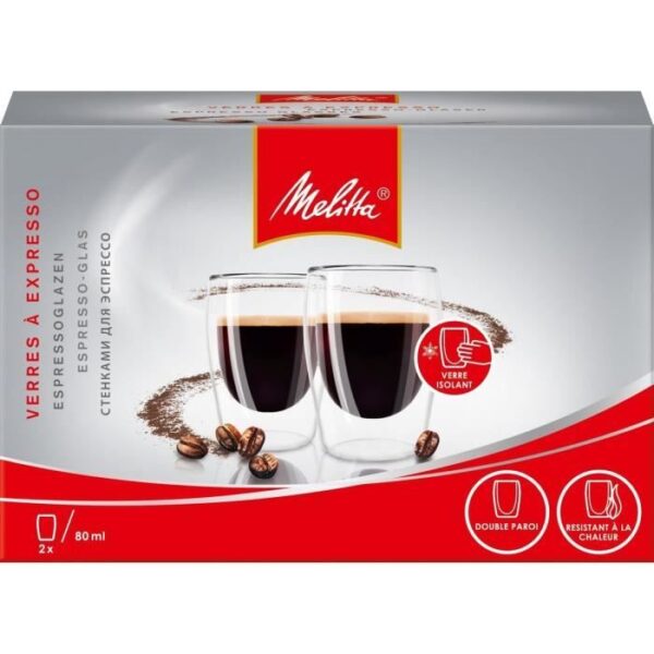 Buy with crypto MELITTA Set of 2 glasses for Expresso coffee 80 ml transparent-2