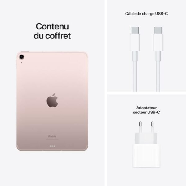 Buy with crypto Apple - iPad Air (2022) - 10.9 - WiFi + Cellular - 256 GB - Pink-4