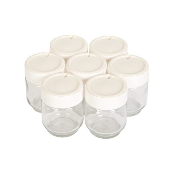 Buy with crypto MOULINEX 7 glass jars + white cover - Yogurta / yogurteo yogurtieres - A14A03-1