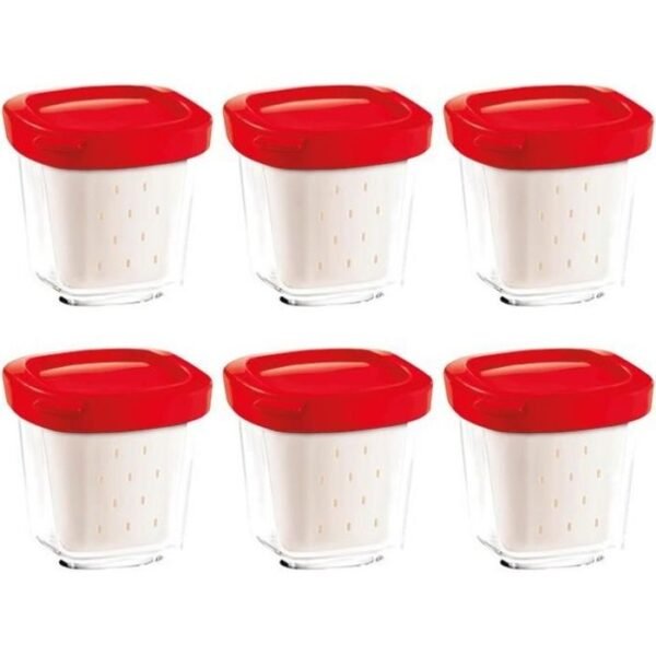 Buy with crypto SEB 6 Yoghurt Pots - Multi Delight Yogurt makers - XF100501-1
