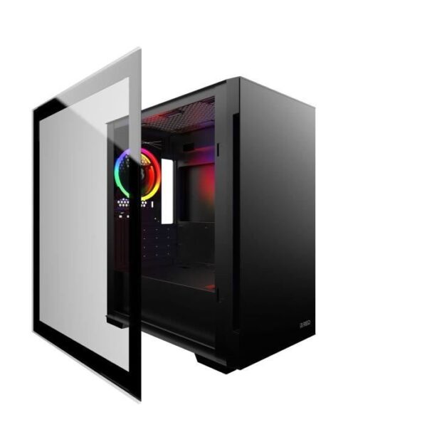 Buy with crypto MRED - M -ATX GAMER PC case - Black RGB Mercury-3