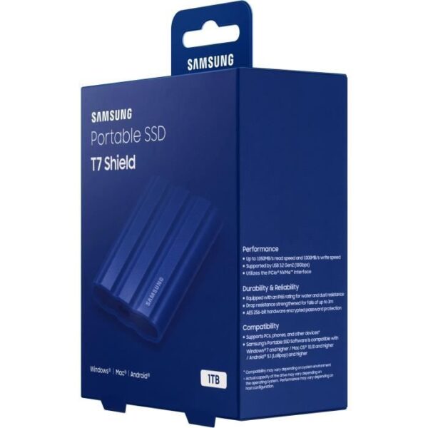 Buy with crypto External Solid State Drive - SAMSUNG - T7 Shield - 1 TB - USB 3.2 Gen 2 (USB-C connector) (MU-PE1T0R/EU)-3