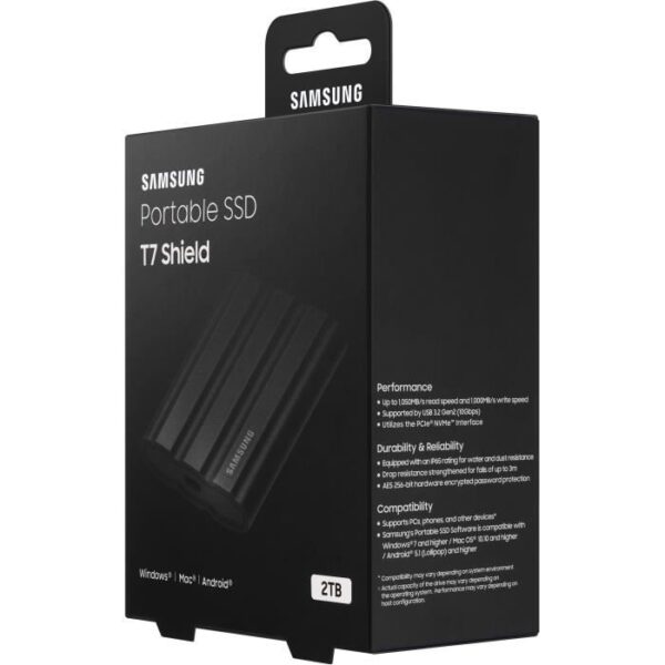 Buy with crypto External Solid State Drive - SAMSUNG - T7 Shield - 2 TB - USB 3.2 Gen 2 (USB-C connector) (MU-PE2T0S/EU)-3