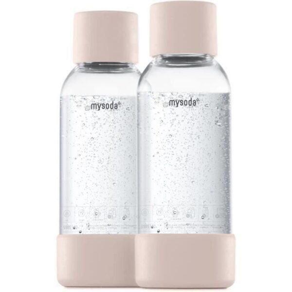 Buy with crypto MySoda - Pack of 2 Pink Pet bottles and 0.5L biocomposite-1