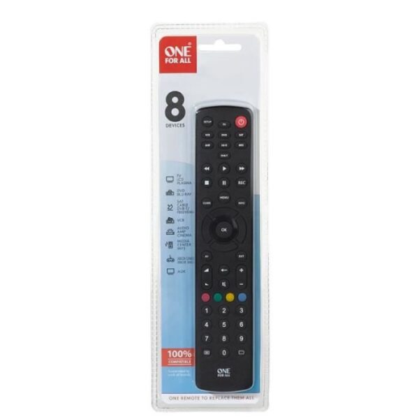 Buy with crypto ONE FOR ALL URC1280 Universal Remote Control 8 Devices - Black-2