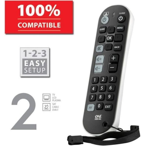 Buy with crypto ONE FOR ALL URC6820 Universal Zapper 2 in 1 Remote Control-1