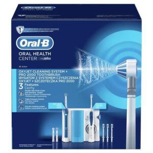 Buy with crypto Oral-B Pro 2000+ Oxyjet Kit with rechargeable electric tooth