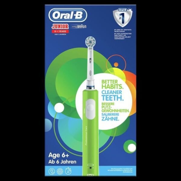 Buy with crypto Oral-B Junior 6+ Rechargeable Electric Toothbrush - Green-2