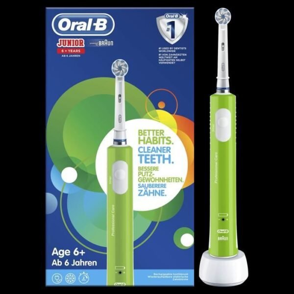 Buy with crypto Oral-B Junior 6+ Rechargeable Electric Toothbrush - Green-1