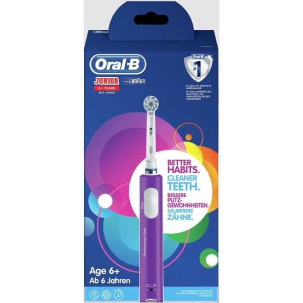 Buy with crypto Oral-B Junior 6+ Rechargeable Electric Toothbrush - Purple-1