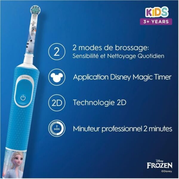 Buy with crypto ORAL-B 80351764 - Frozen 2 Electric Toothbrush - Round brush - Ultra-soft bristles - Suitable for ages 3 and up-5