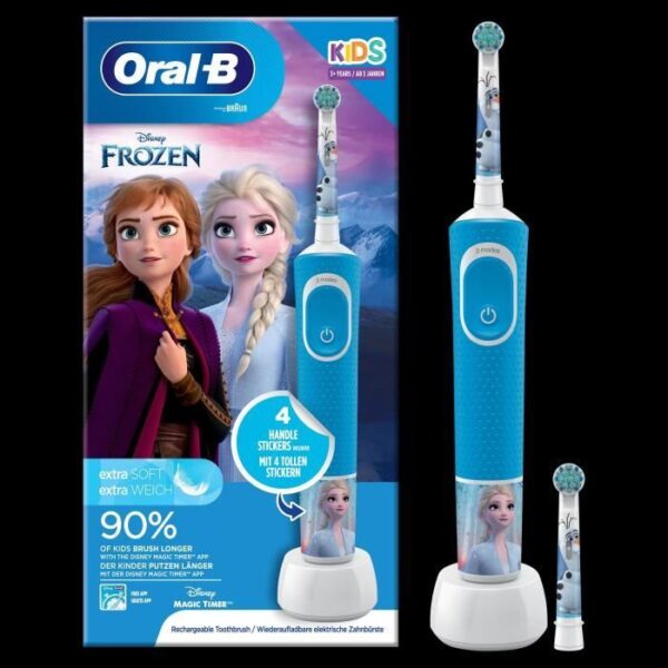 Buy with crypto ORAL-B 80351764 - Frozen 2 Electric Toothbrush - Round brush - Ultra-soft bristles - Suitable for ages 3 and up-1