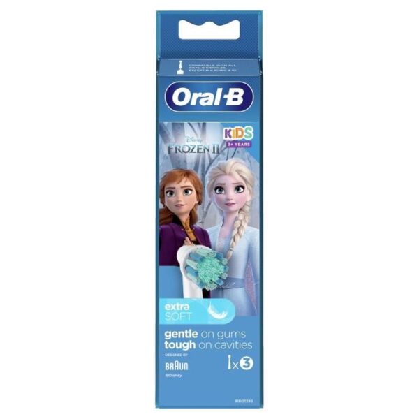 Buy with crypto Oral -B 80352082 - Disney spare brush The Snow Queen 2 - For Oral -B Kids Electric Dette Brush - Lot of 3-3