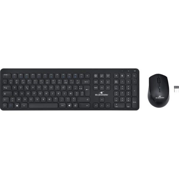 Buy with crypto Wireless black keyboard mouse pack SLIM-1