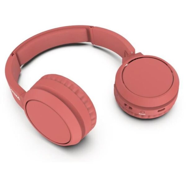 Buy with crypto Philips TAH4205RD - Wireless headphones - Supra aural - Bluetooth- 32 mm driver - 29h autonomy - USB-C- Coral-3