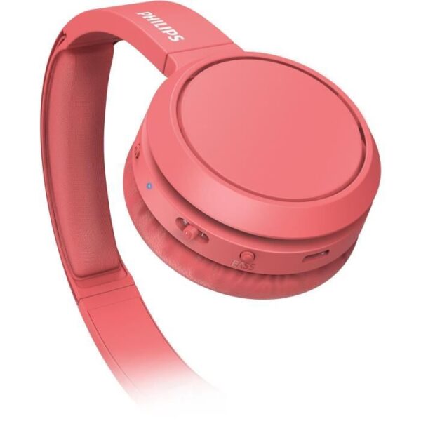 Buy with crypto Philips TAH4205RD - Wireless headphones - Supra aural - Bluetooth- 32 mm driver - 29h autonomy - USB-C- Coral-4