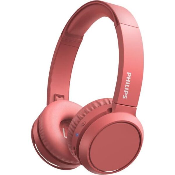 Buy with crypto Philips TAH4205RD - Wireless headphones - Supra aural - Bluetooth- 32 mm driver - 29h autonomy - USB-C- Coral-1