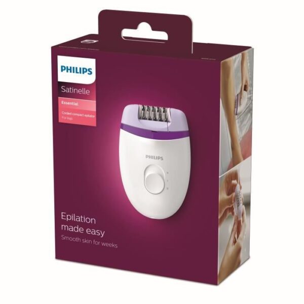 Buy with crypto PHILIPS BRE225 / 00 Satinelle electric epilator - 2 speed - purple and white-4