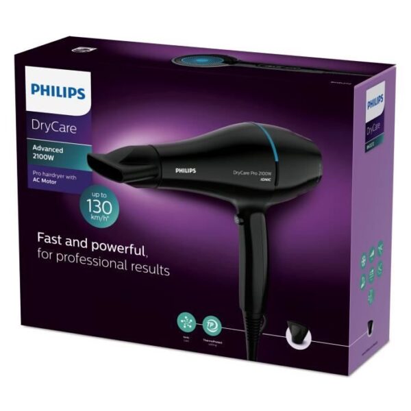 Buy with crypto PHILIPS BHD272 / 00 DryCare Pro hair dryer - 2100W - 6 speed / temperature combinations - ThermoProtect - Ionic function-4