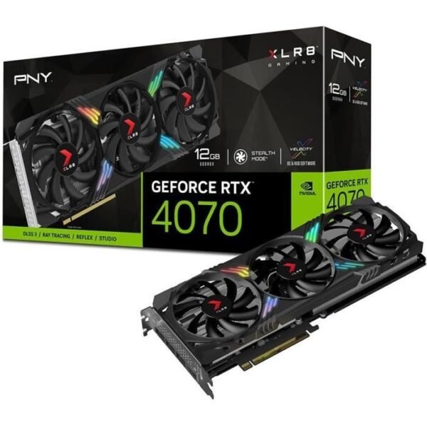 Buy with crypto PNY - Graphics card - GeForce RTX  4070 XLR8 Gaming Verto Epic -X RGB  - 12g - Triple Fan DLSS 3-1