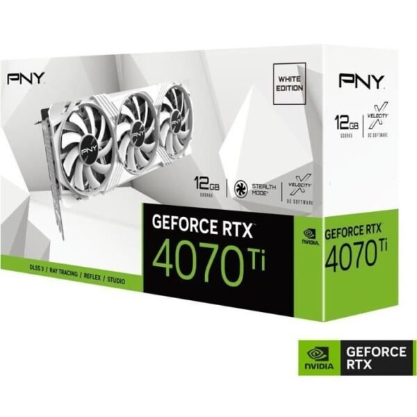 Buy with crypto PNY - Graphics card - GeForce RTX  - 4070 TI 12GB Verto Triple Fan - White Edition-4