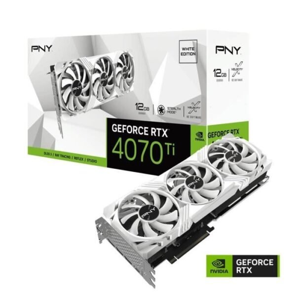 Buy with crypto PNY - Graphics card - GeForce RTX  - 4070 TI 12GB Verto Triple Fan - White Edition-1
