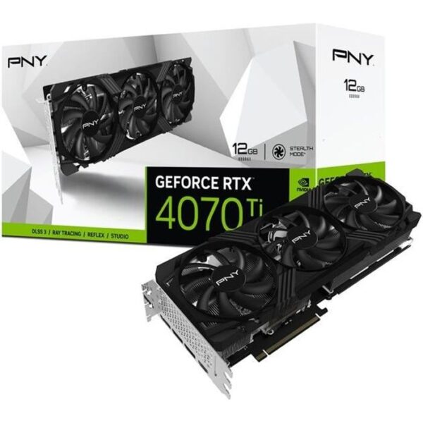 Buy with crypto Graphics card - PNY - GeForce RTX  4070TI - 12GB - Verto Triple Fan Edition DLSS 3-1